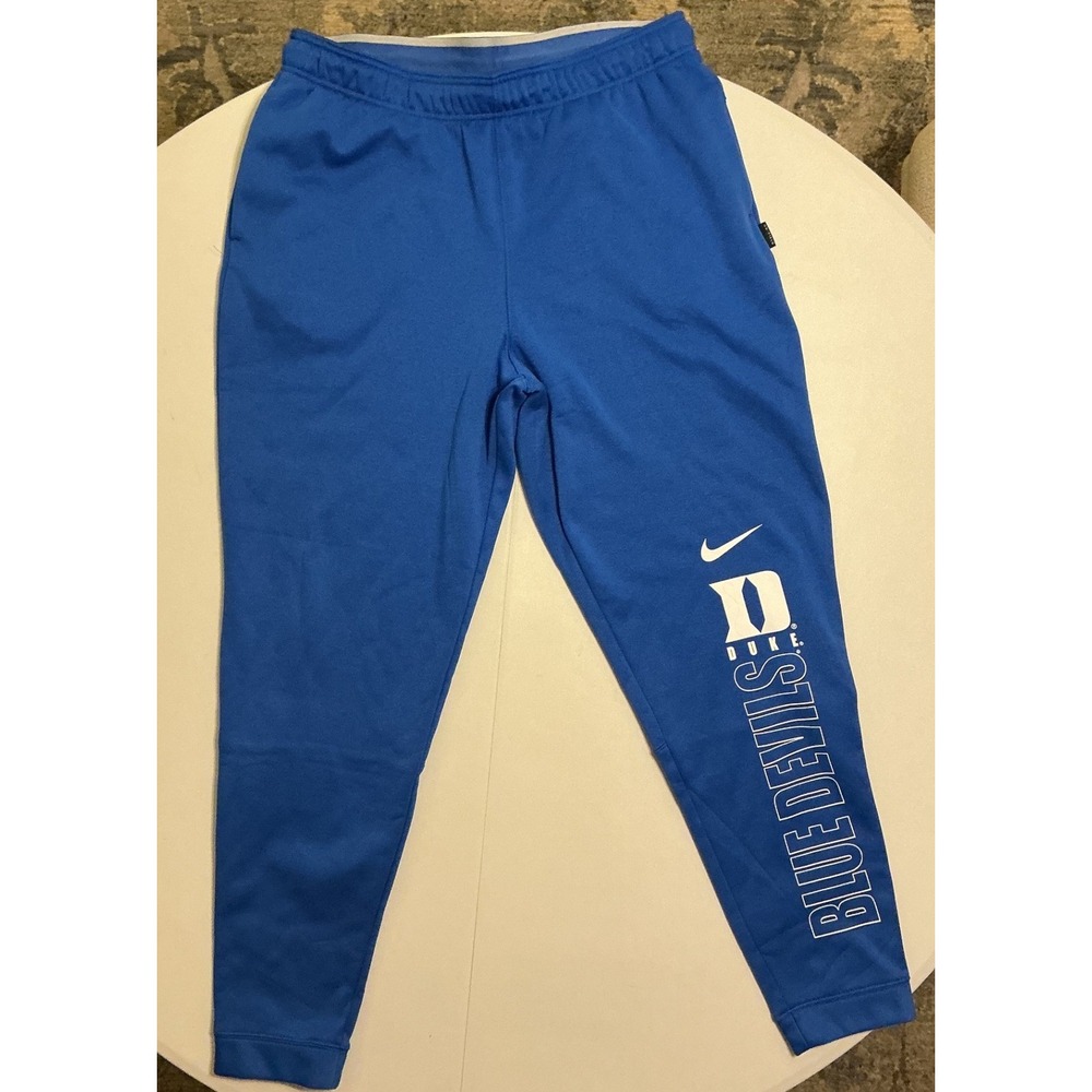 Nike Duke Blue Devils Pants Mens L Blue Dri FIT Fleece Joggers NCAA Athletic